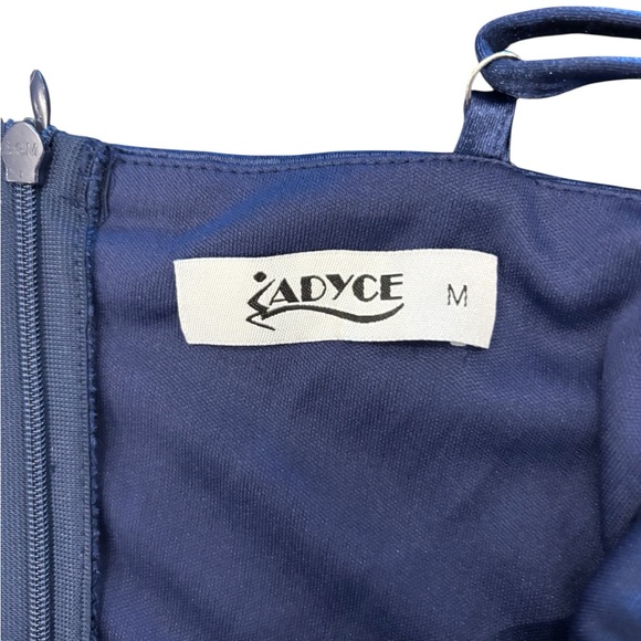 Sadyce Women’s Formal Strappy Dress Side Gather Slit Royal Blue Medium Wedding - Picture 4 of 15